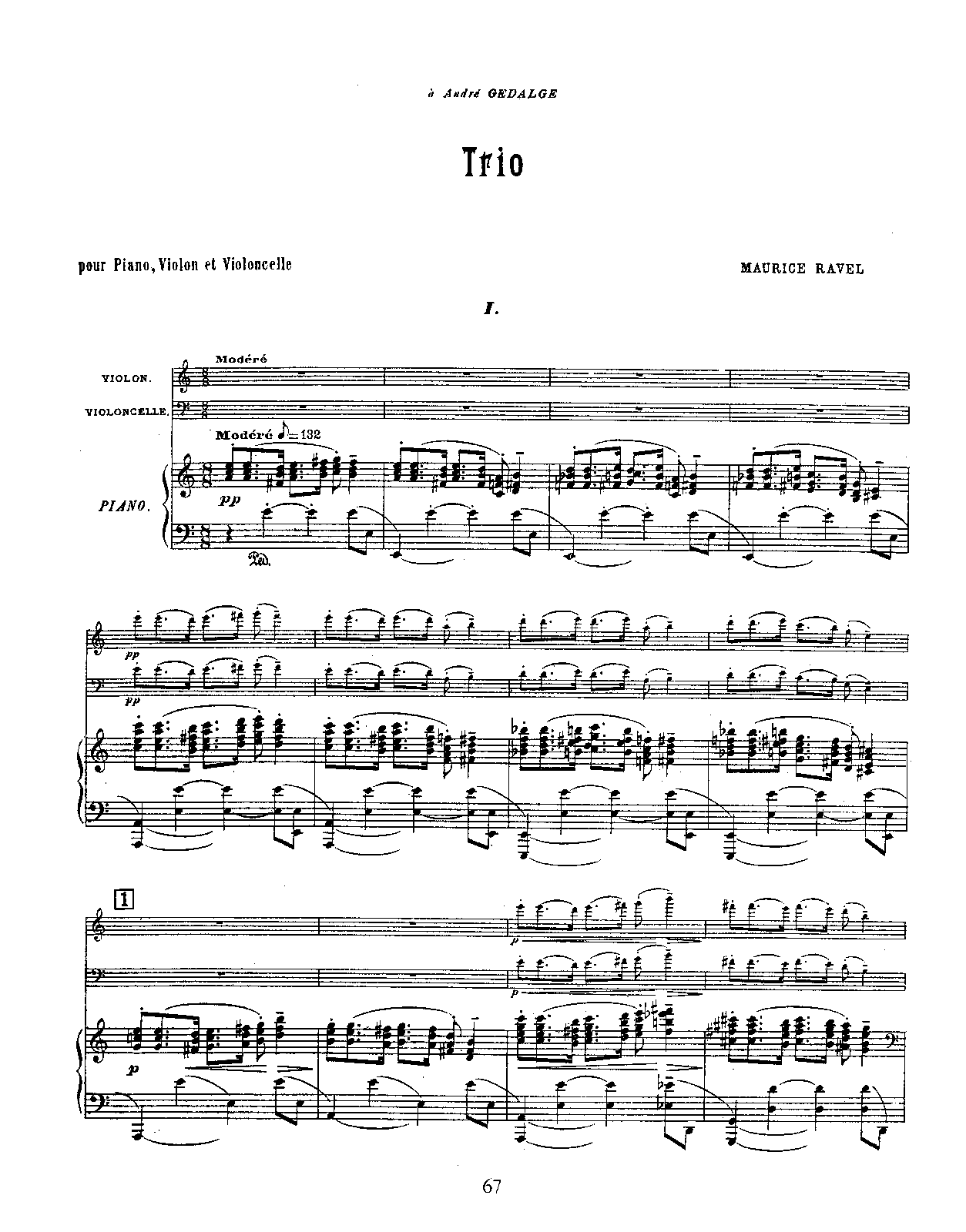 Piano Trio, M.67