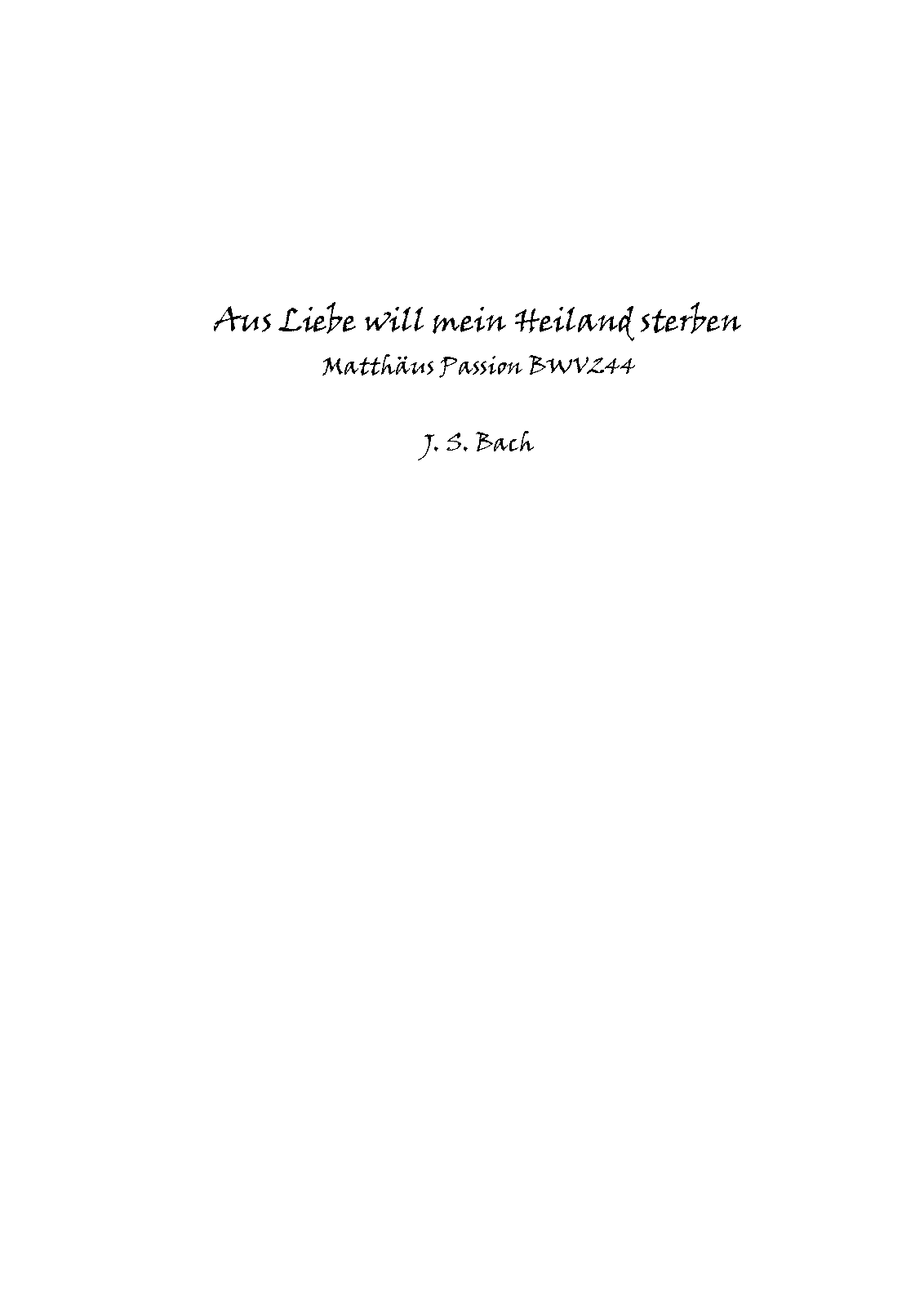 Matthäuspassion, BWV 244