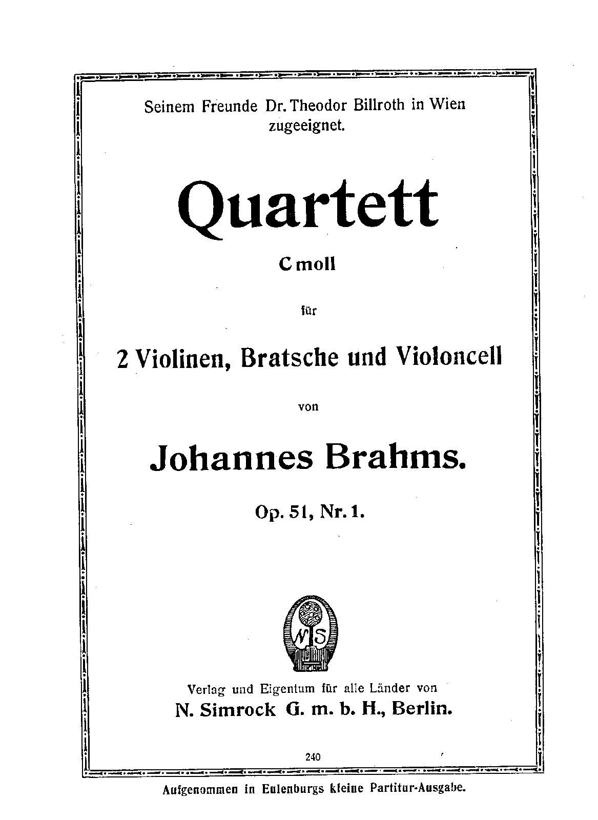 String Quartet No.1, Op.51 No.1