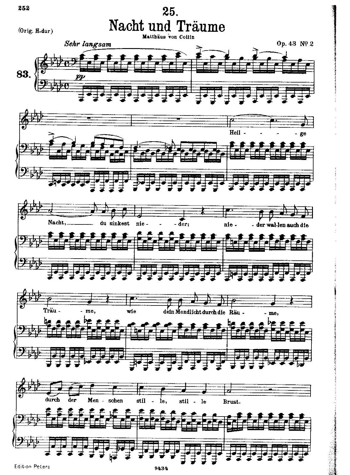 Nacht und Träume, D.827