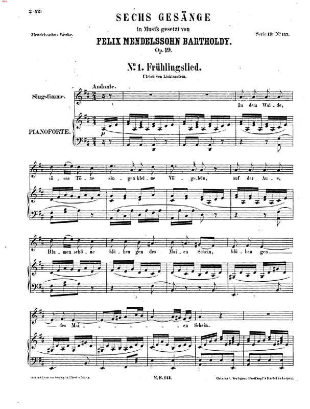 6 Gesänge, Op.19a