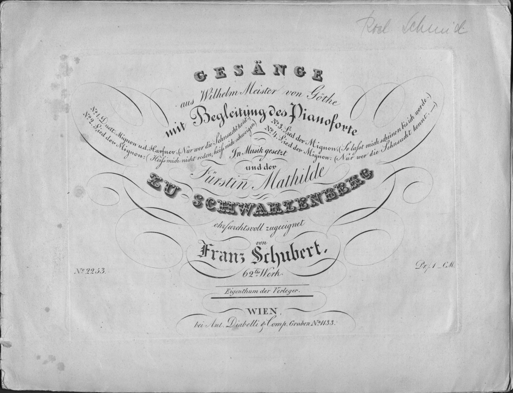 4 Gesänge aus 'Wilhelm Meister', D.877