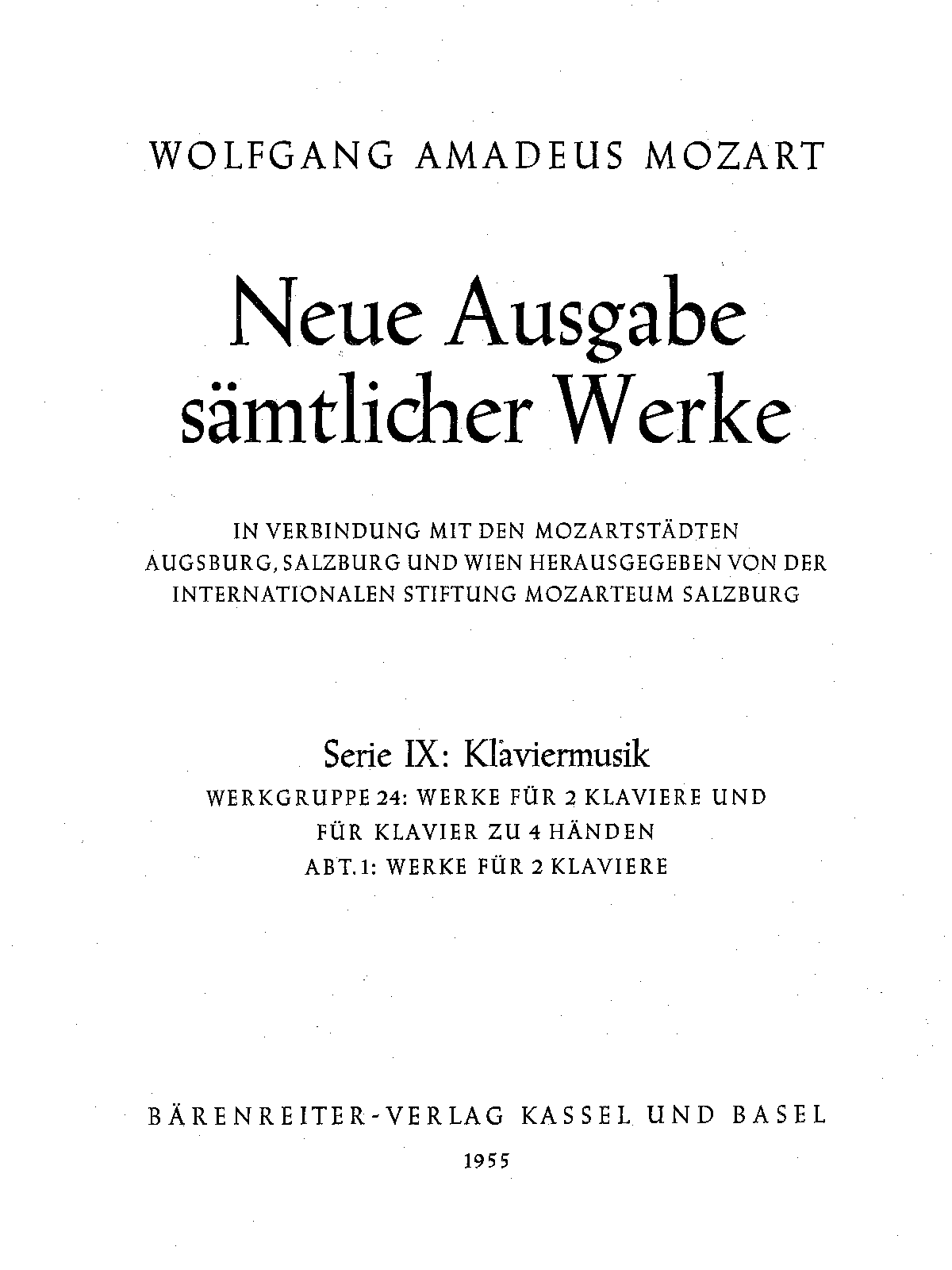 Sonata for 2 Pianos in D major, K.448/375a