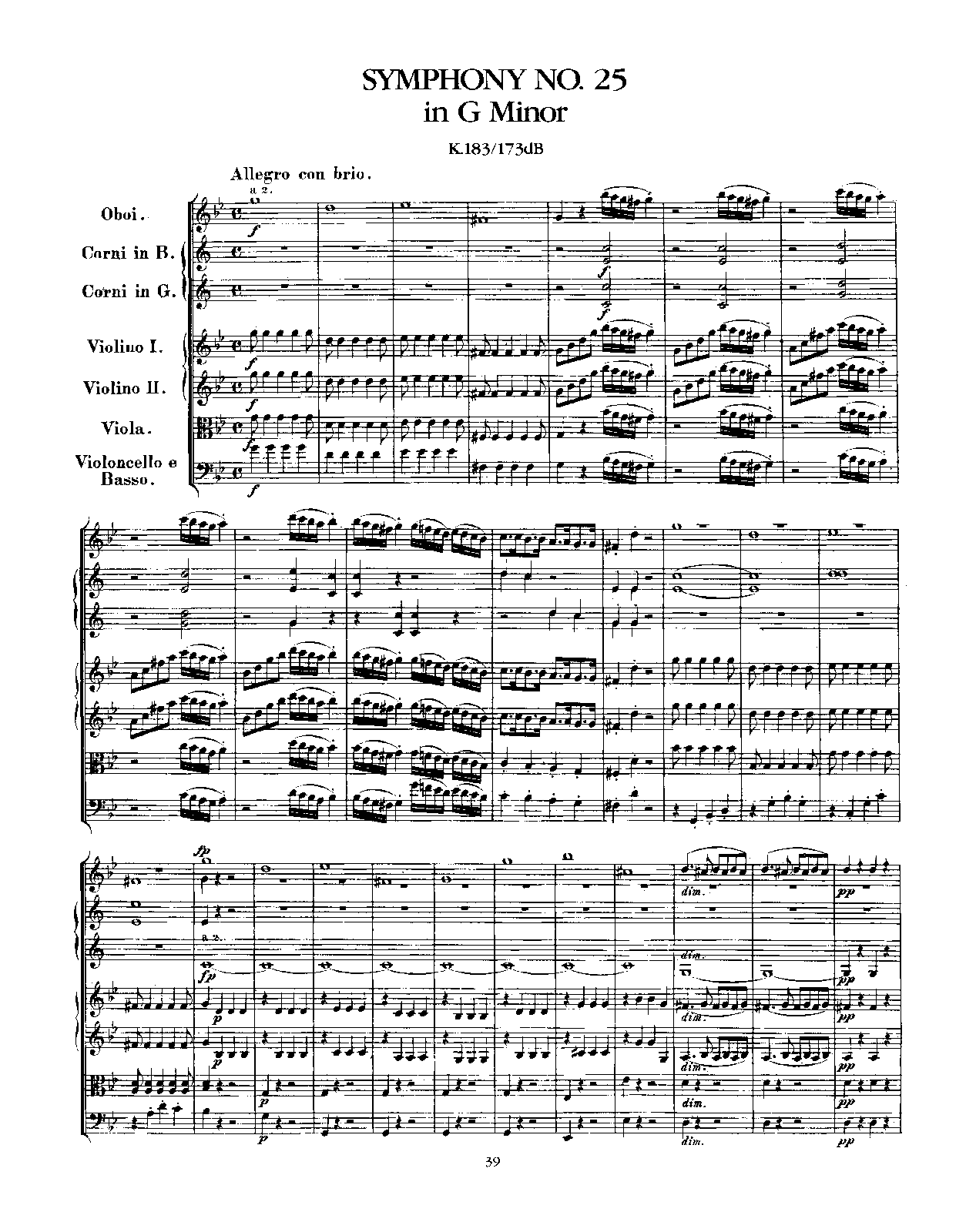 Symphony No.25 in G minor, K.183/173dB