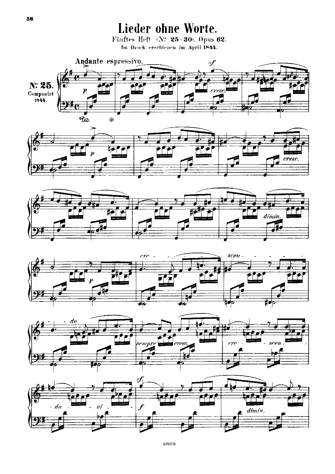 Lieder ohne Worte, Op.62