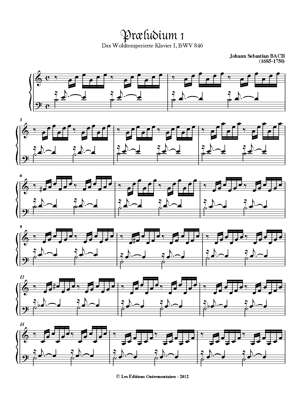 Prelude and Fugue in C major, BWV 846