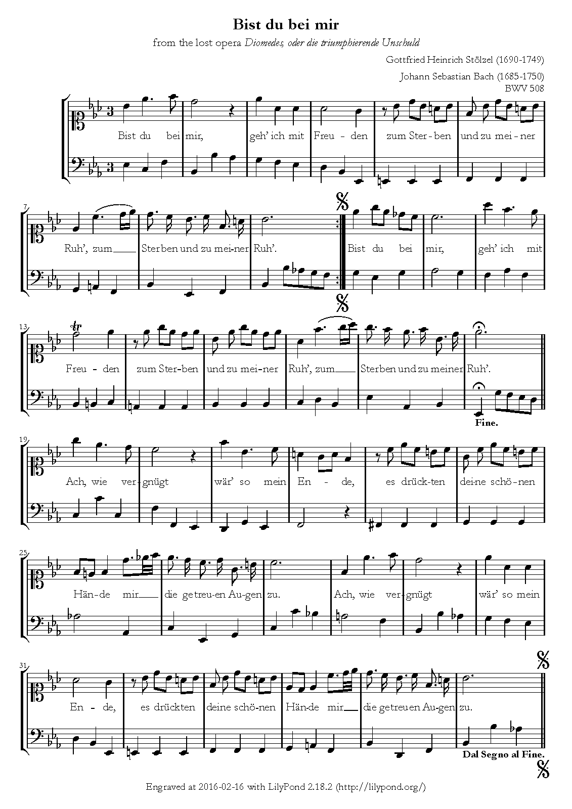 Bist du bei mir, BWV 508