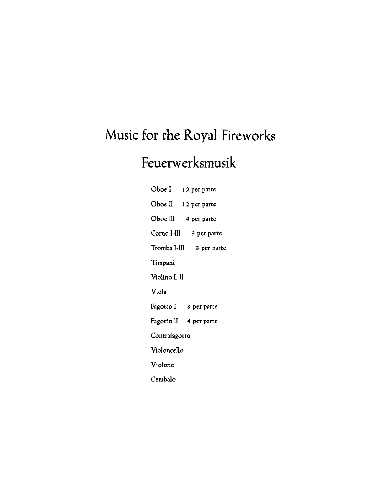 Music for the Royal Fireworks, HWV 351