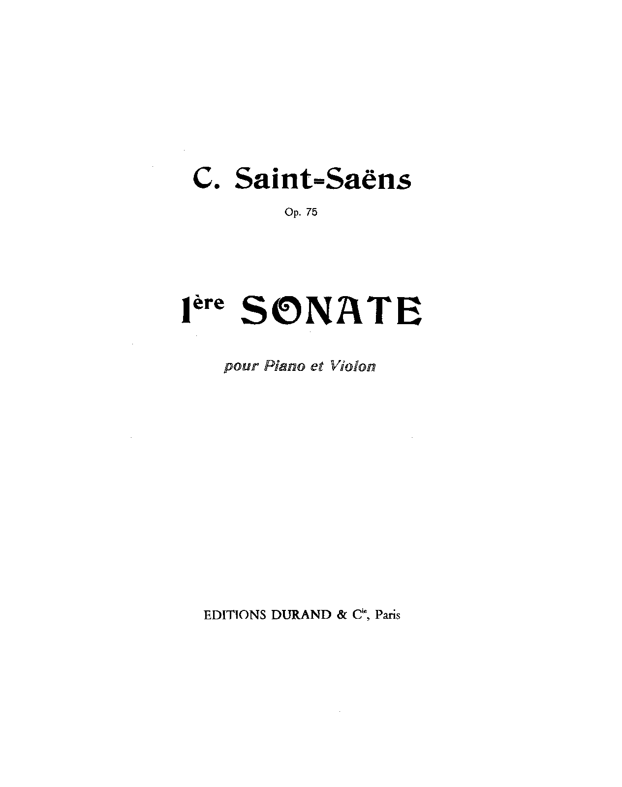 Violin Sonata No.1, Op.75