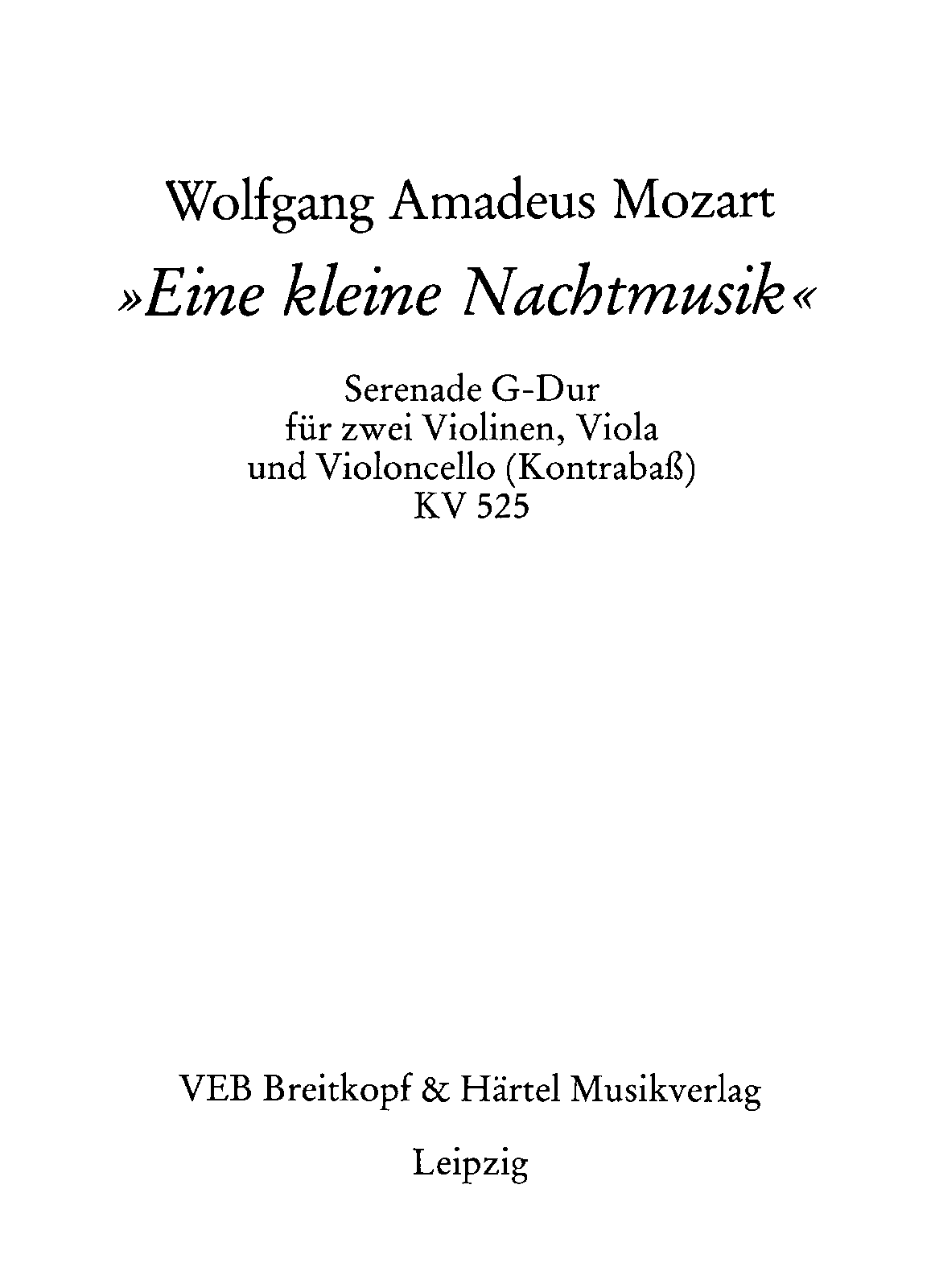 Eine kleine Nachtmusik, K.525