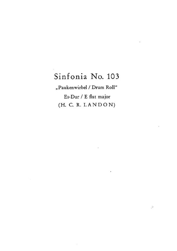 Symphony No.103 in E-flat major, Hob.I:103