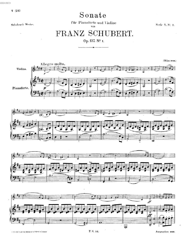 Violin Sonata in D major, D.384