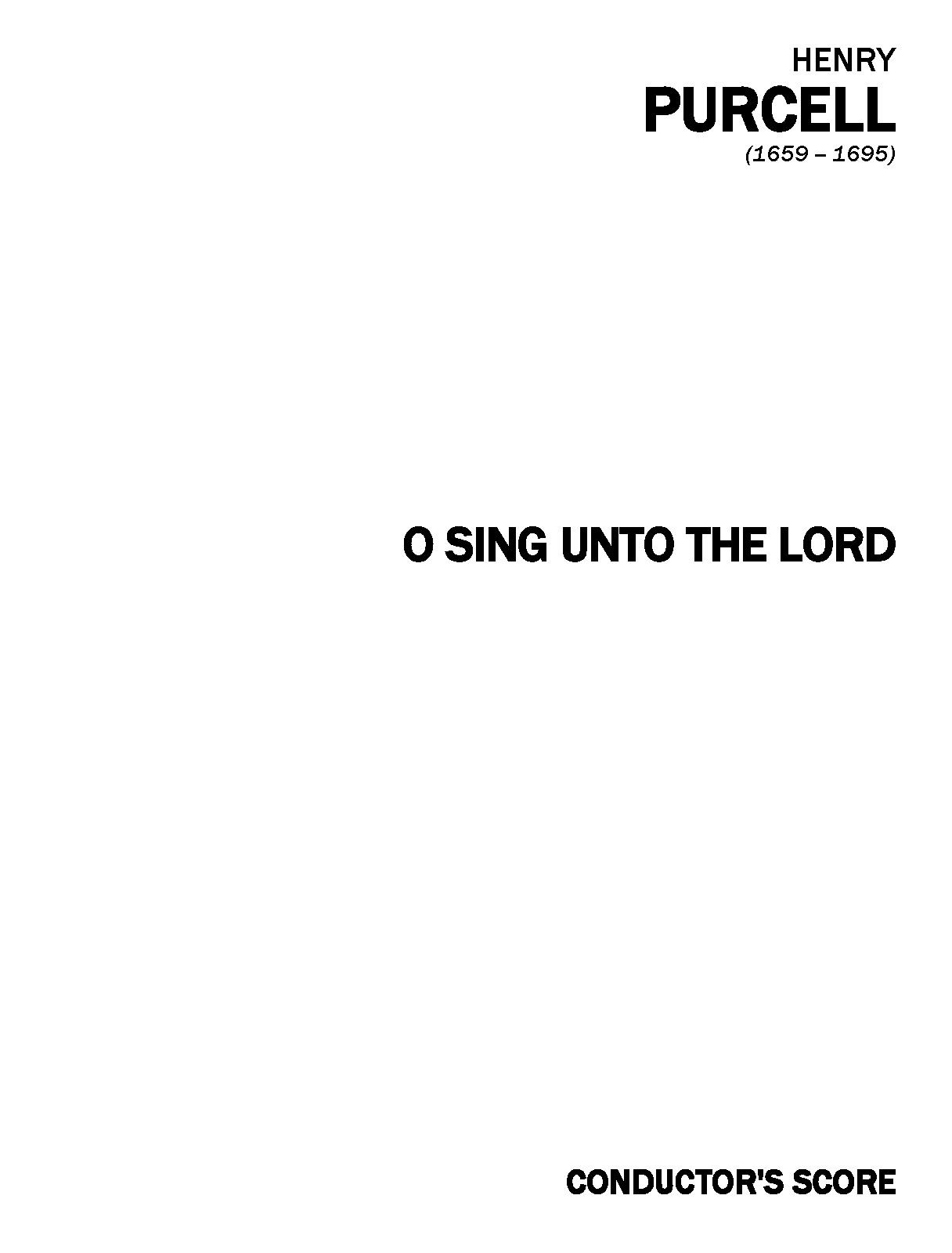O Sing unto the Lord, Z.44