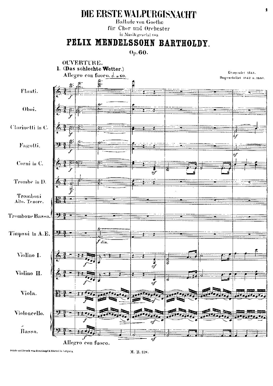 Die erste Walpurgisnacht, Op.60