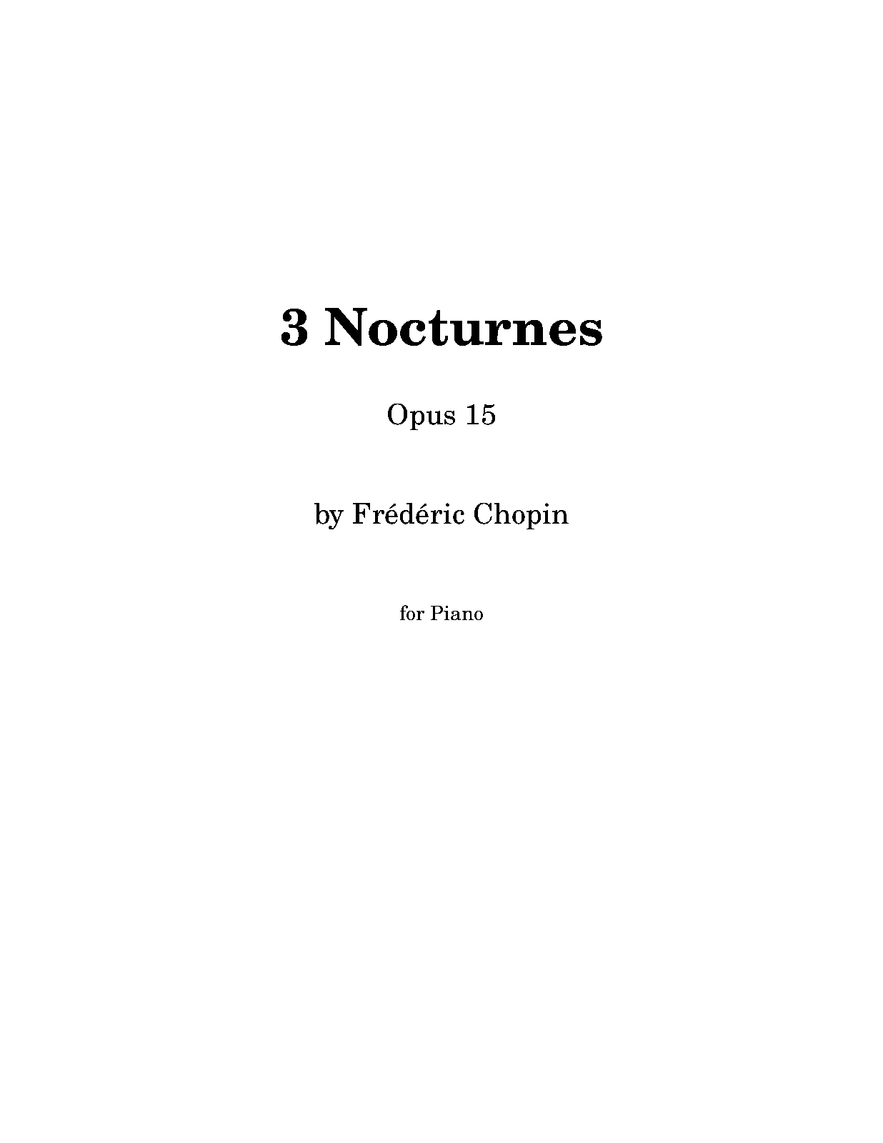Nocturnes, Op.15