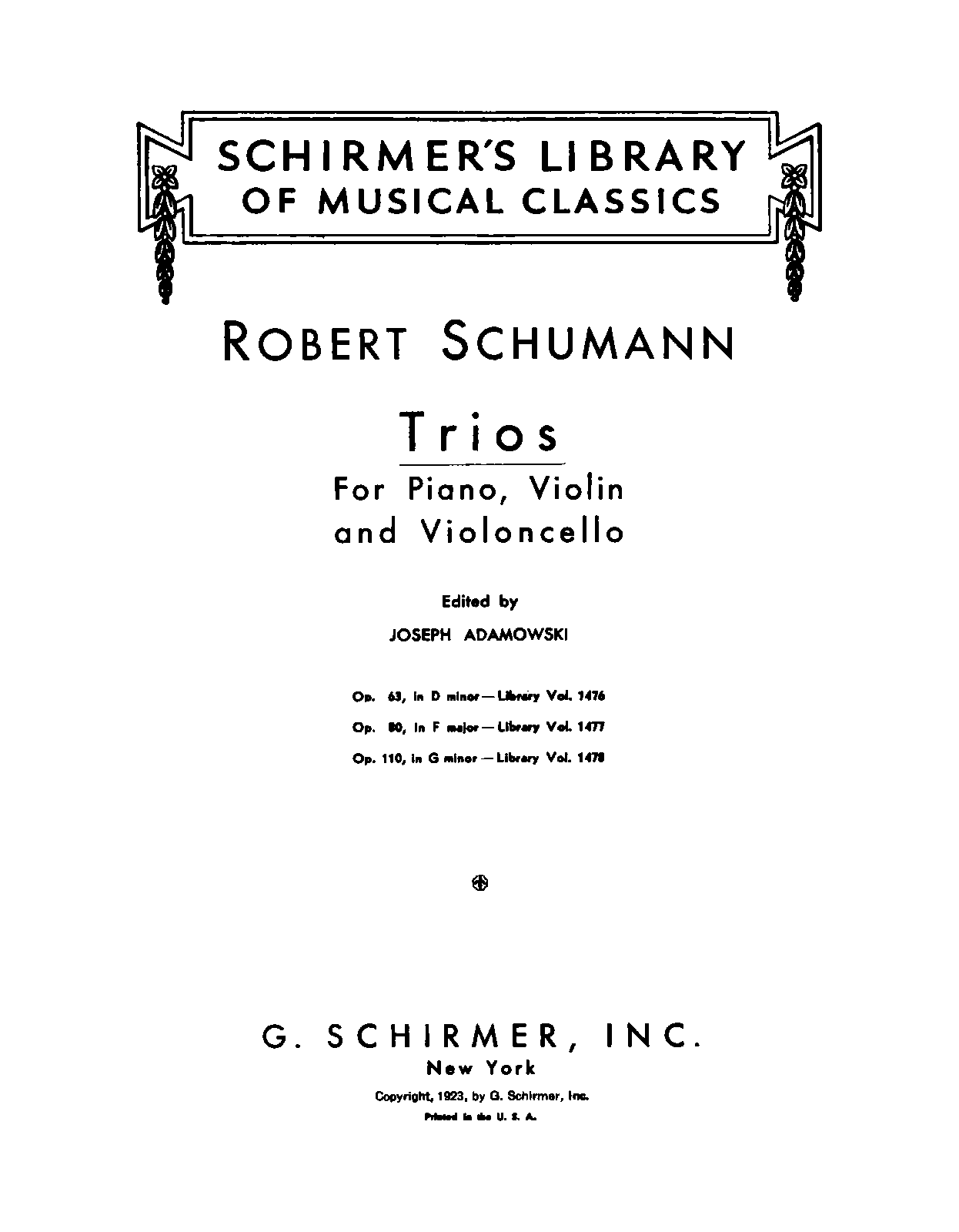 Piano Trio No.1, Op.63