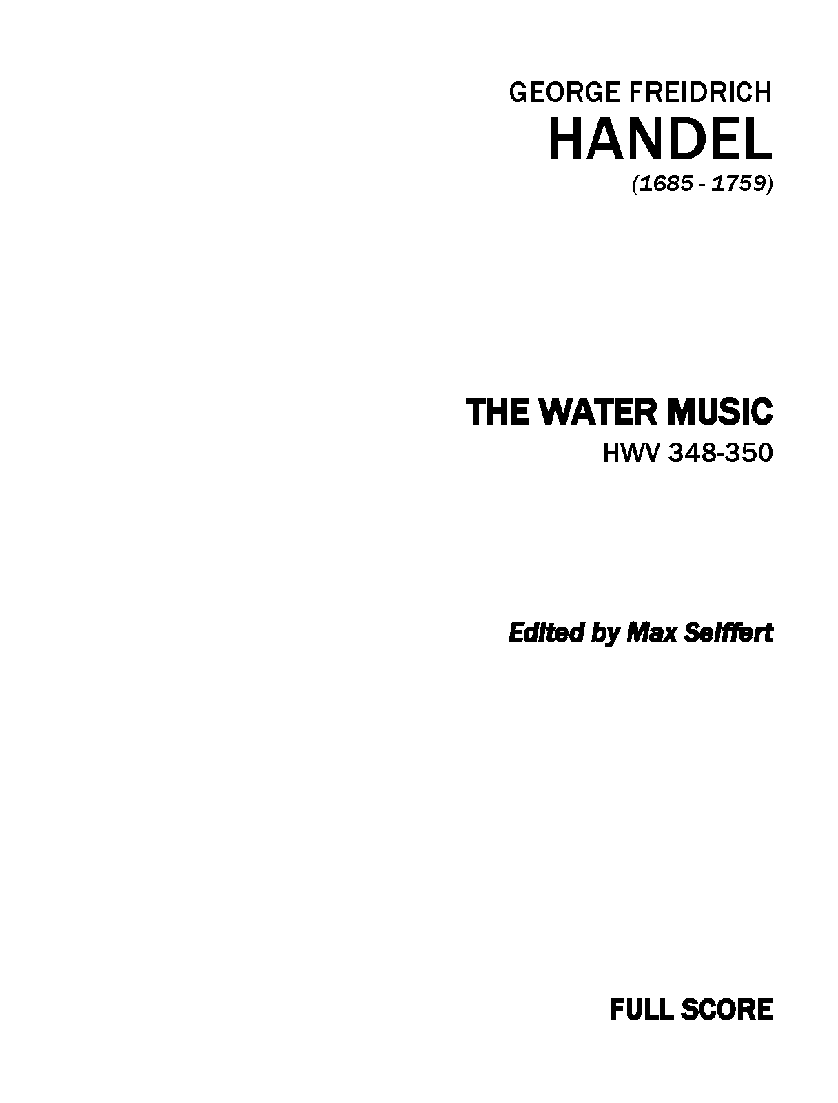 Water Music, HWV 348-350