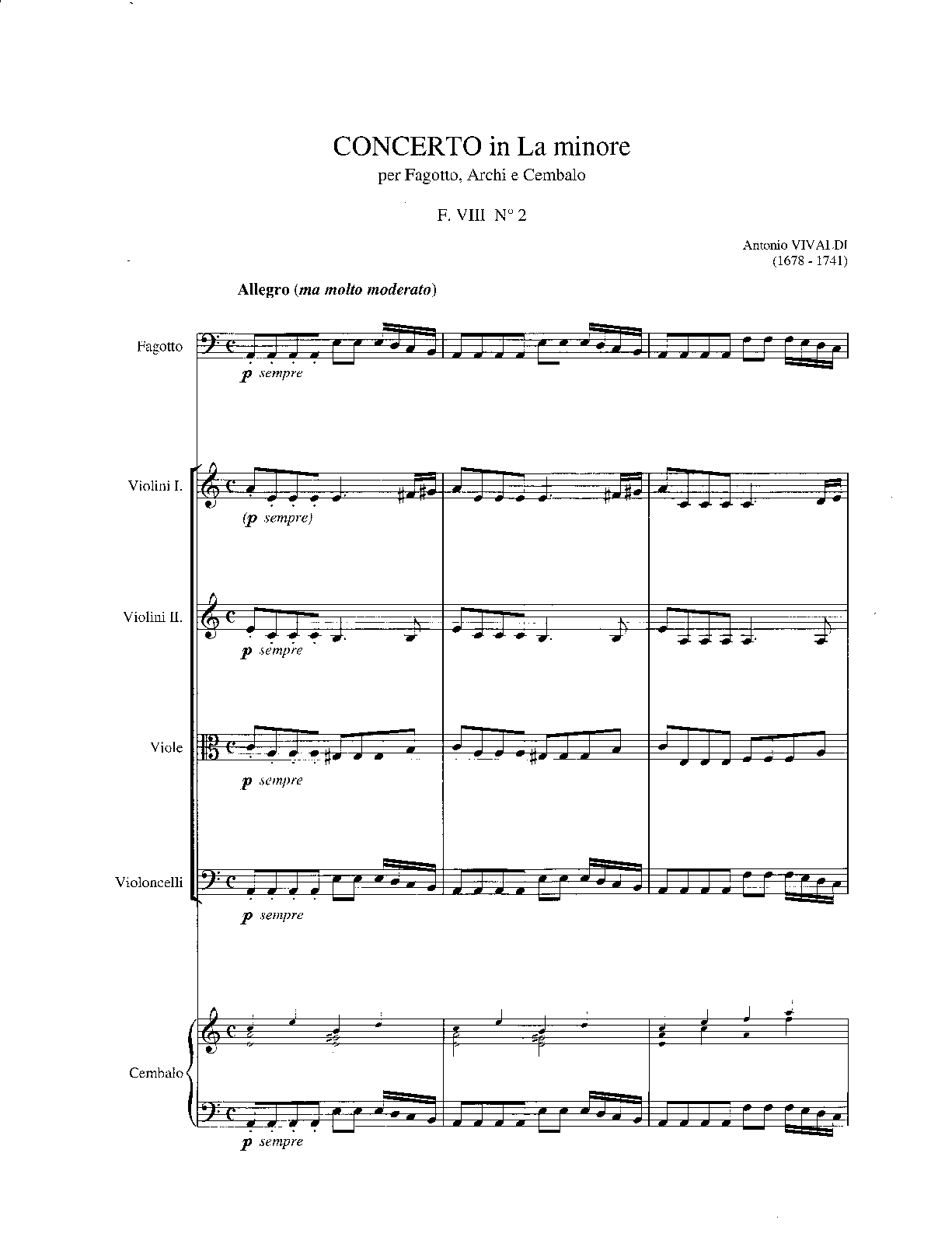 Bassoon Concerto in A minor, RV 498