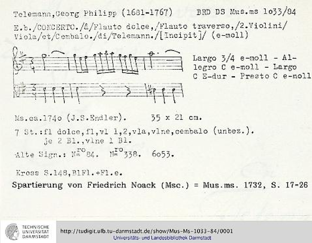 Concerto for Recorder and Flute, TWV 52:e1