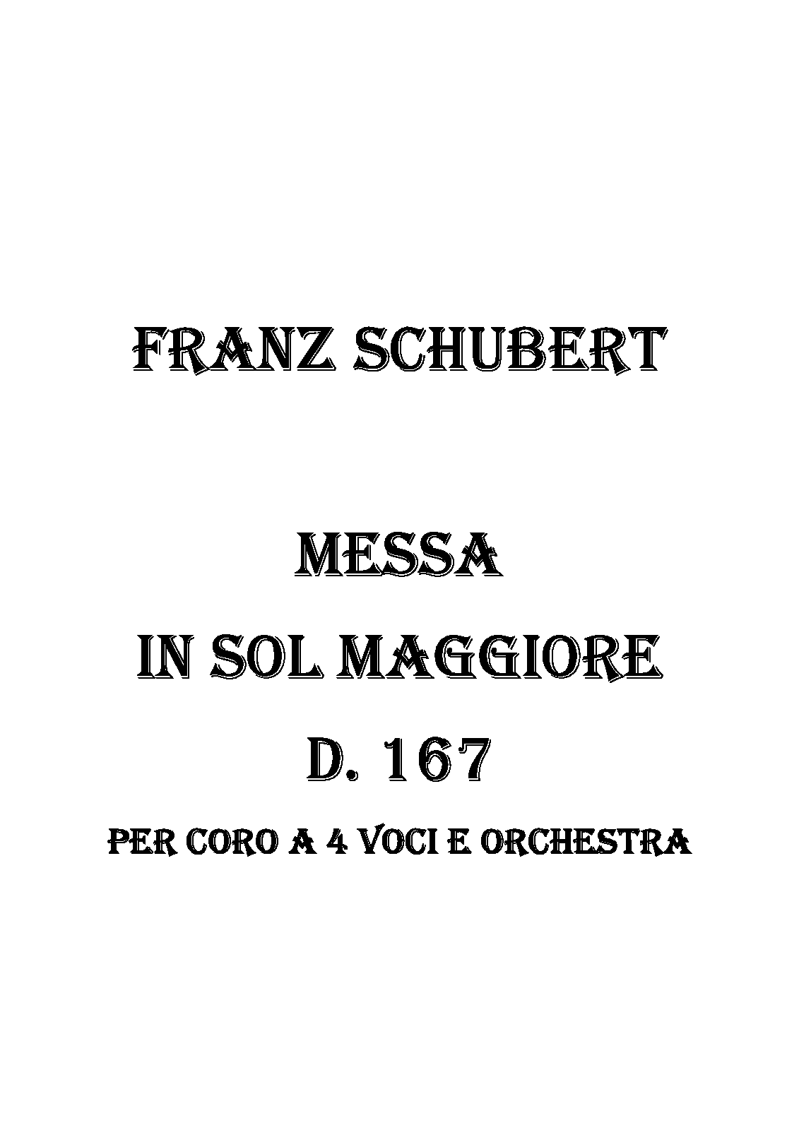 Mass in G major, D.167