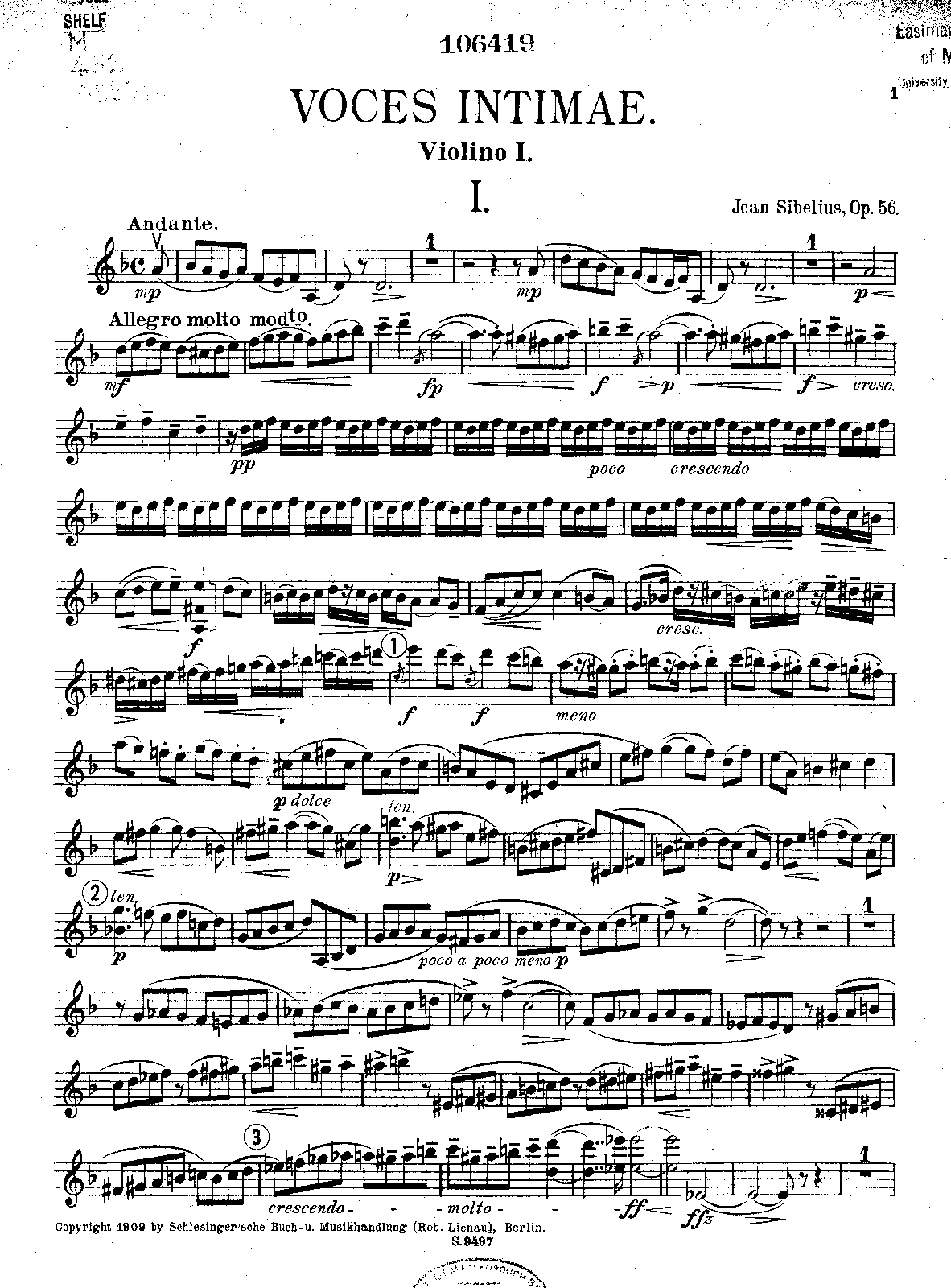 String Quartet ‘Voces intimae’, Op.56