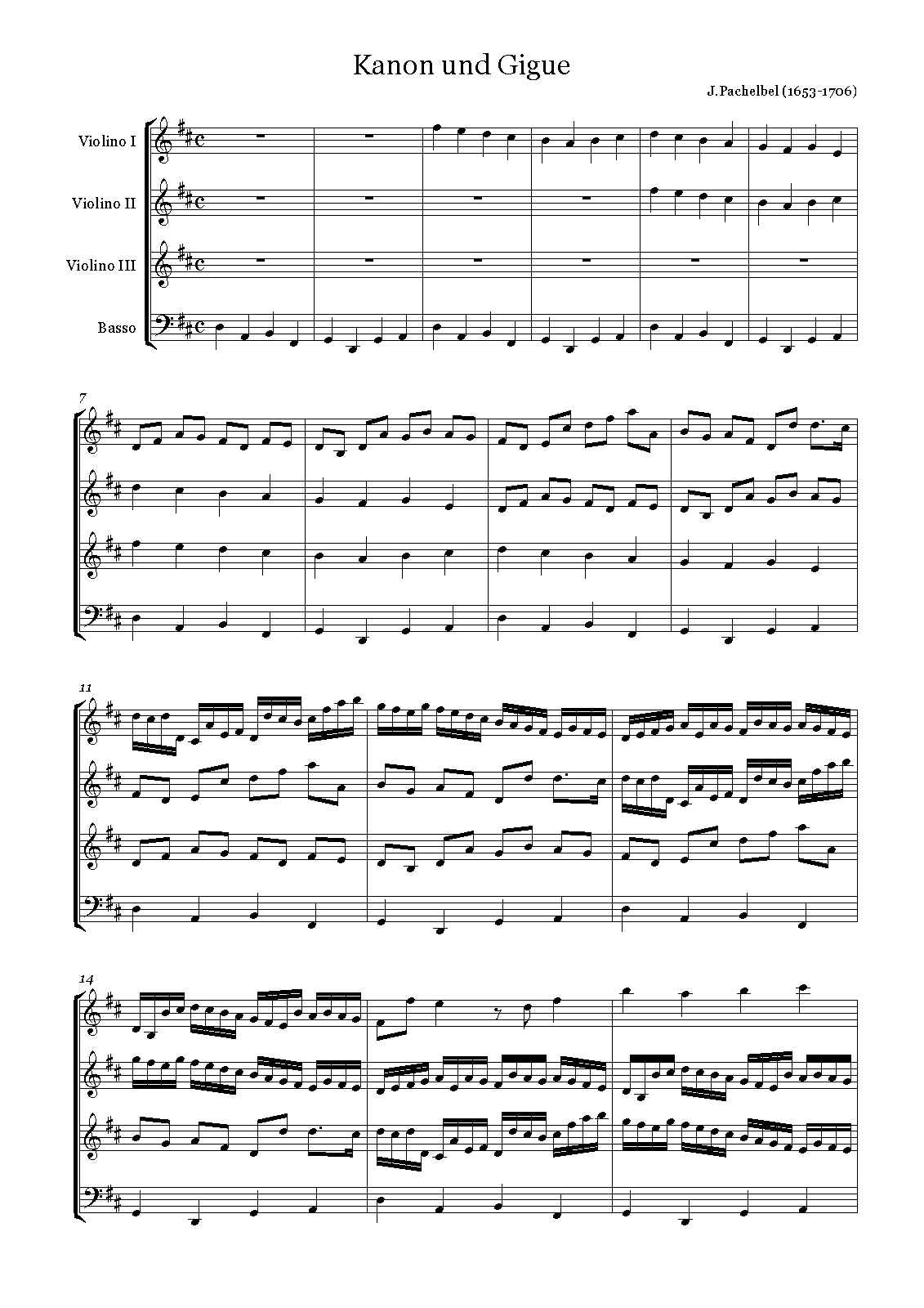 Canon and Gigue in D major, P.37