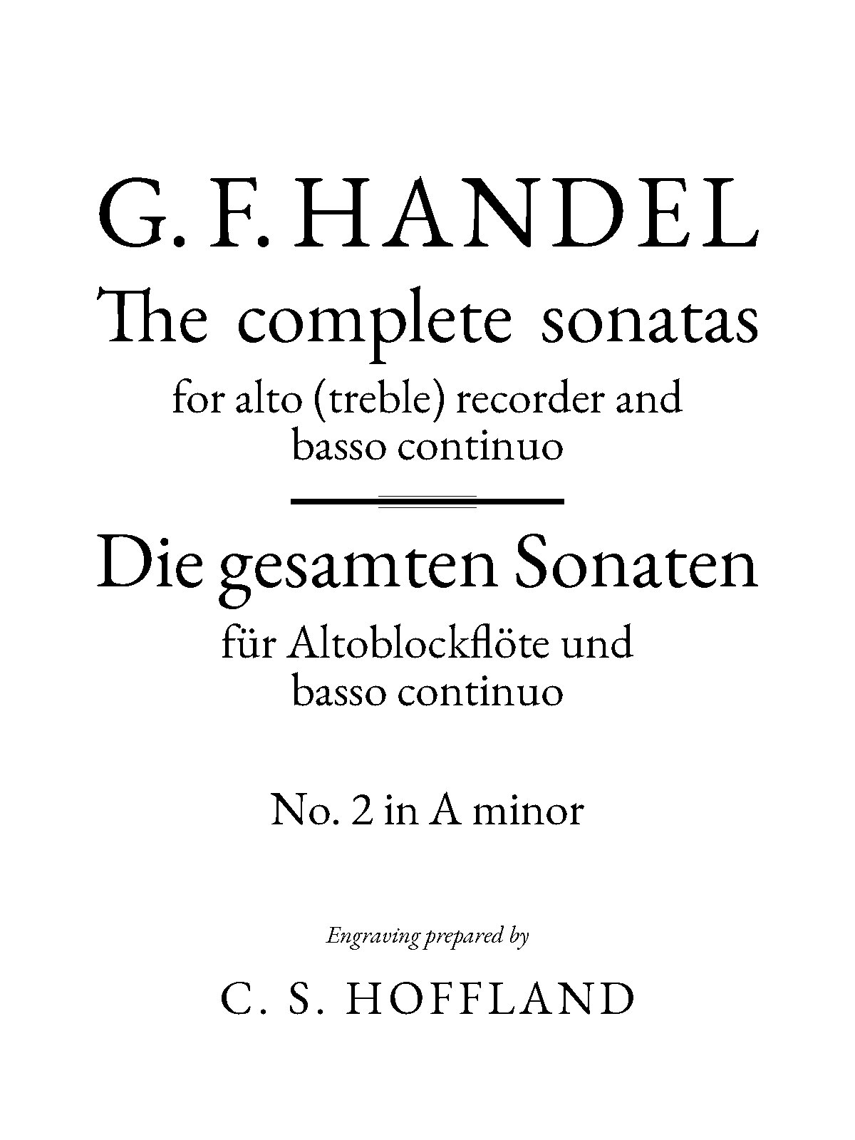 Recorder Sonata in A minor, HWV 362