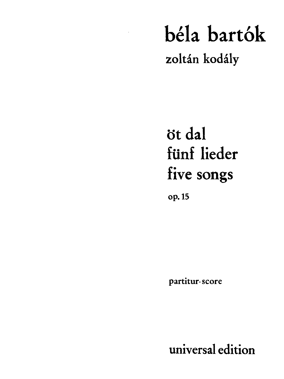 5 Songs, Op.15