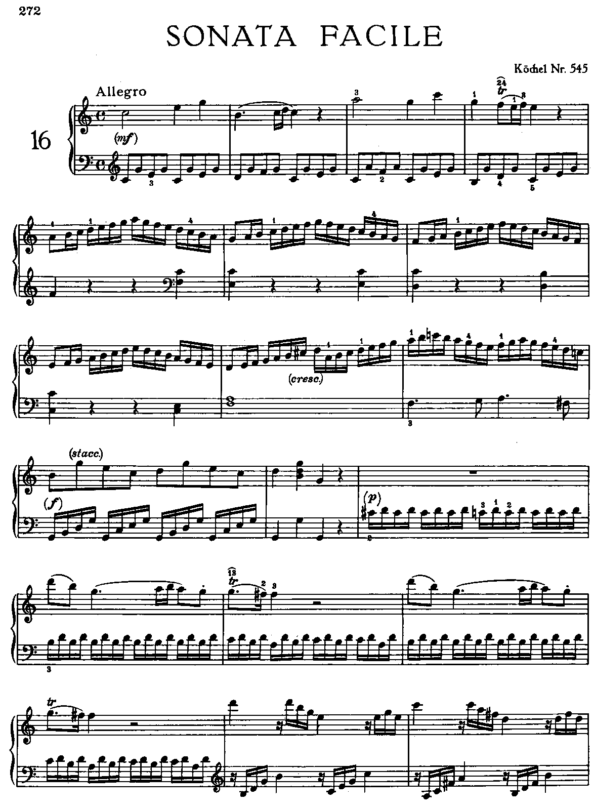Piano Sonata No.16 in C major, K.545