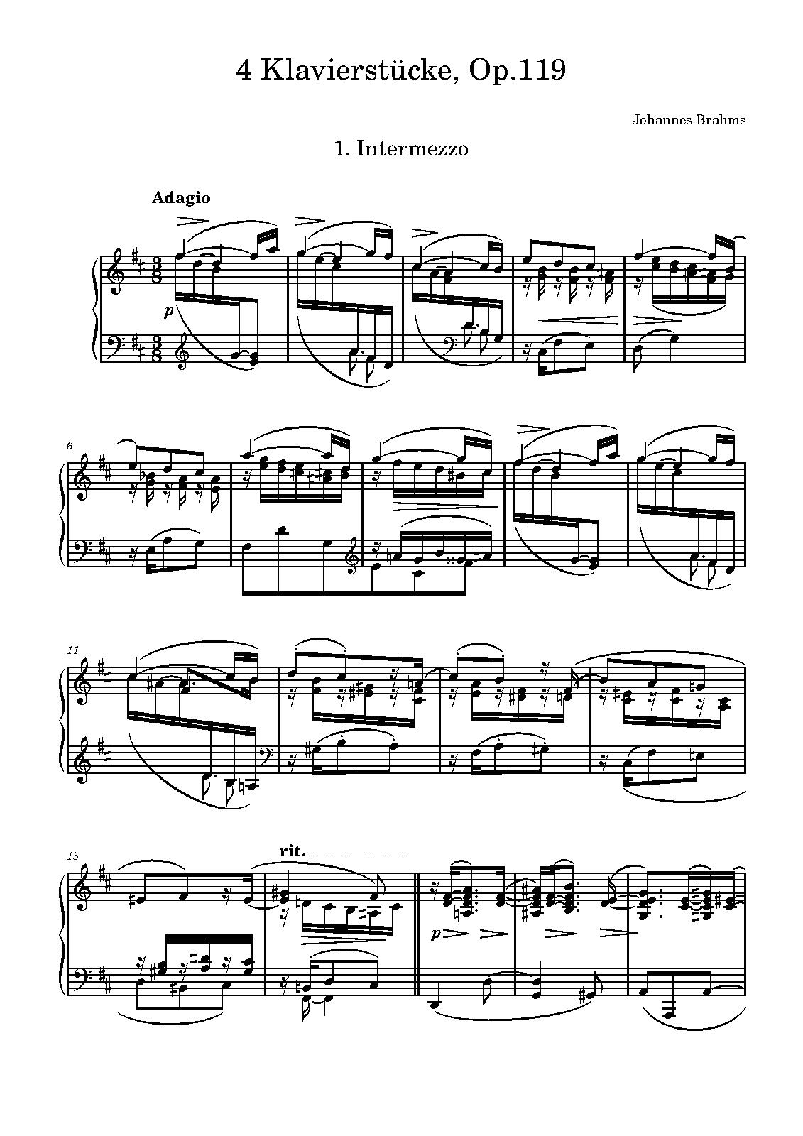 4 Klavierstücke, Op.119