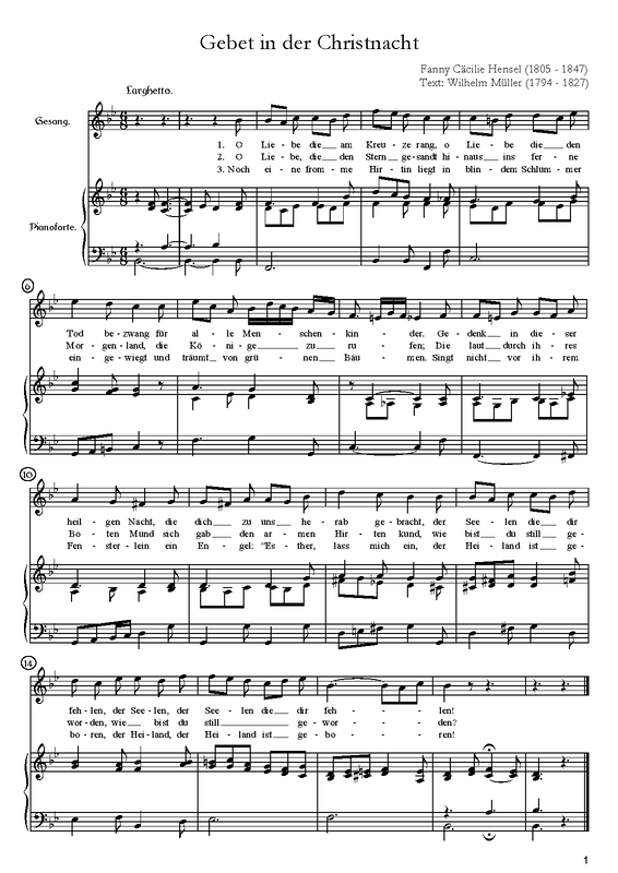 Gebet in der Christnacht, H.63