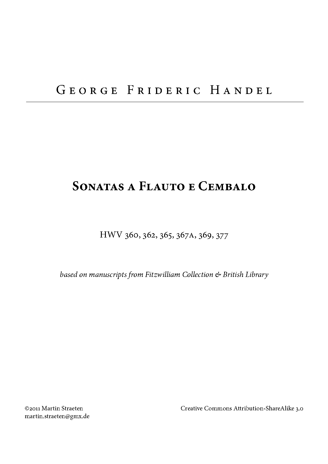 Sonatas for an Accompanied Solo Instrument, Op.1