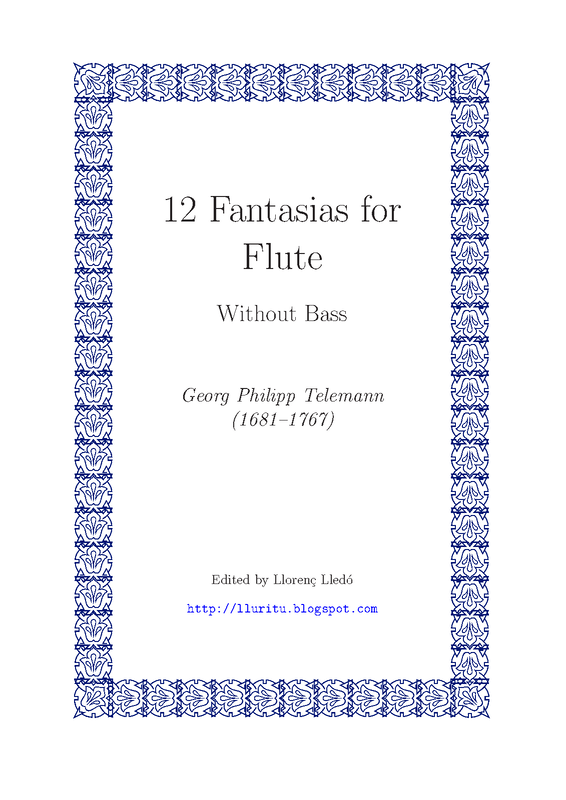 12 Fantasias for Flute without Bass, TWV 40:2-13