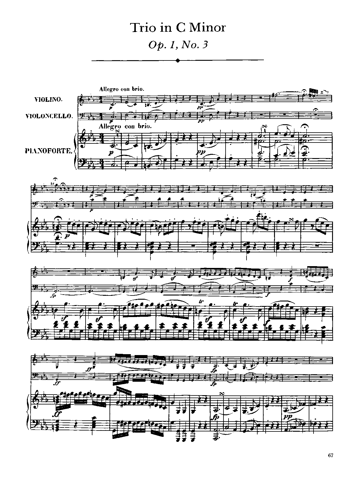 Piano Trio in C minor, Op.1 No.3