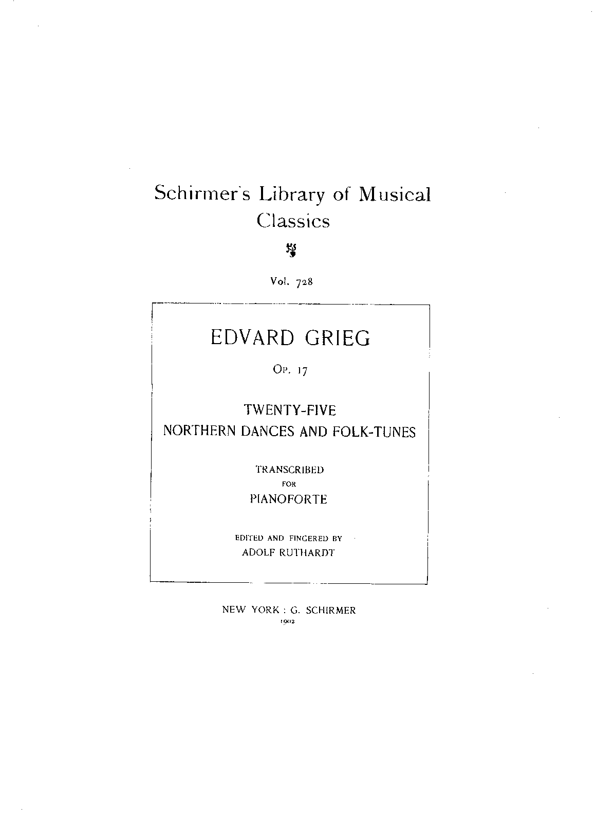 25 Norwegian Folk Songs and Dances, Op.17