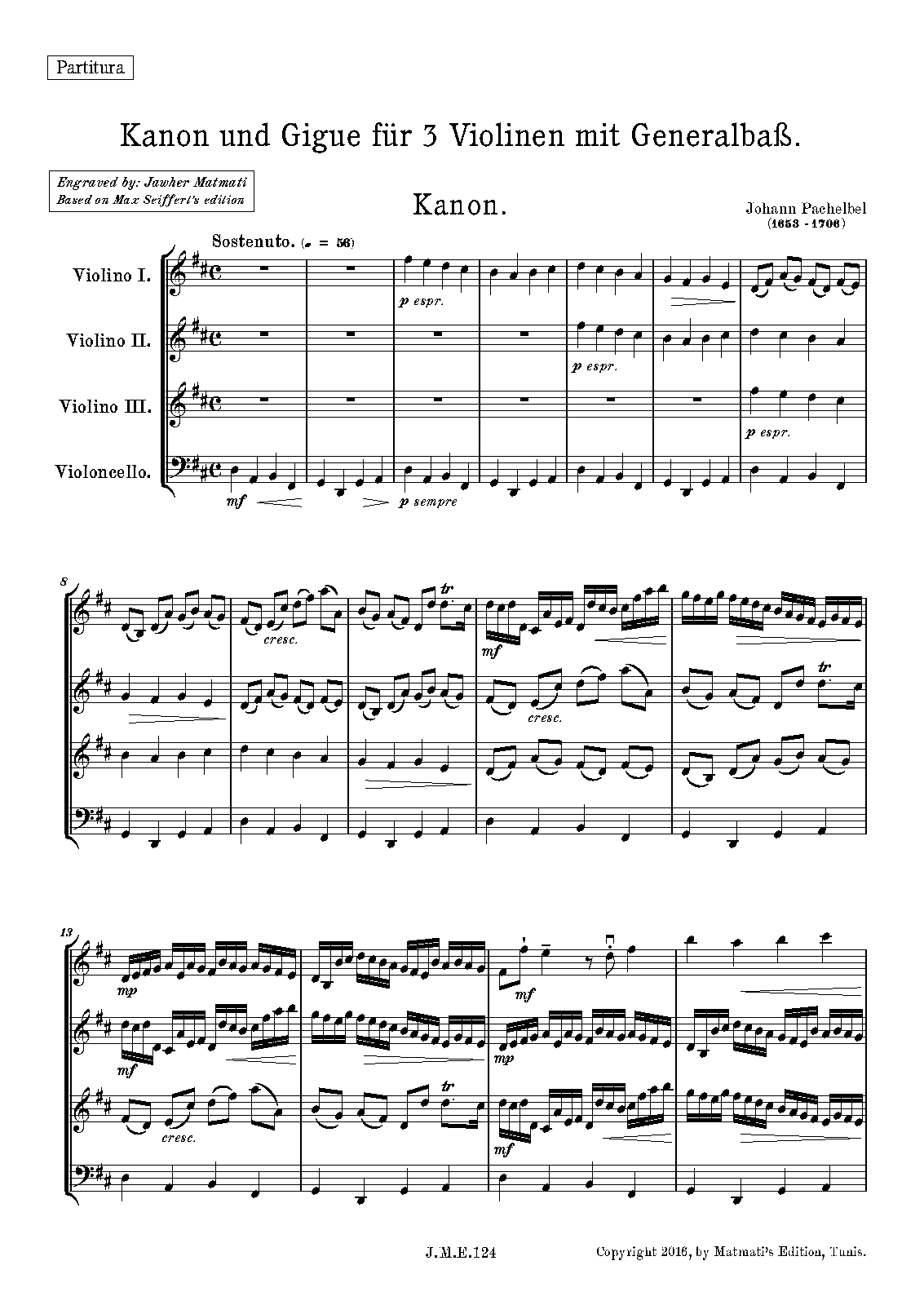 Canon and Gigue in D major, P.37