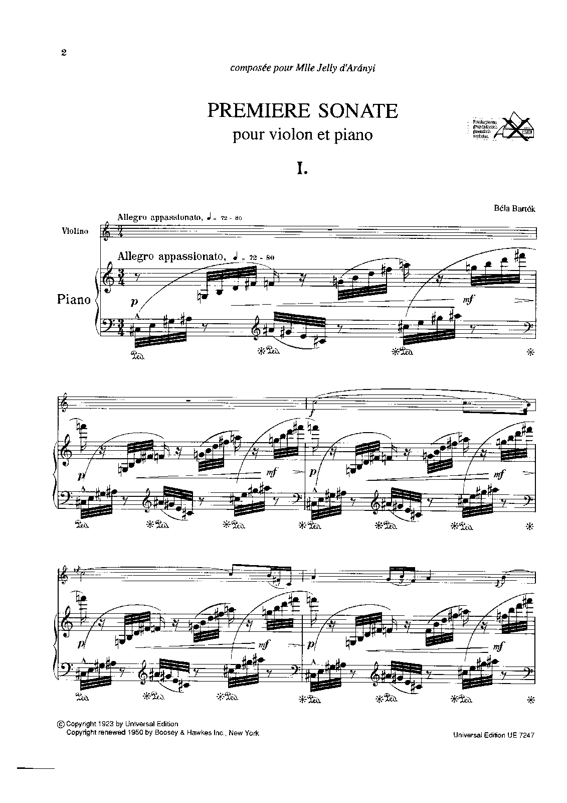 Violin Sonata No.1, Sz.75