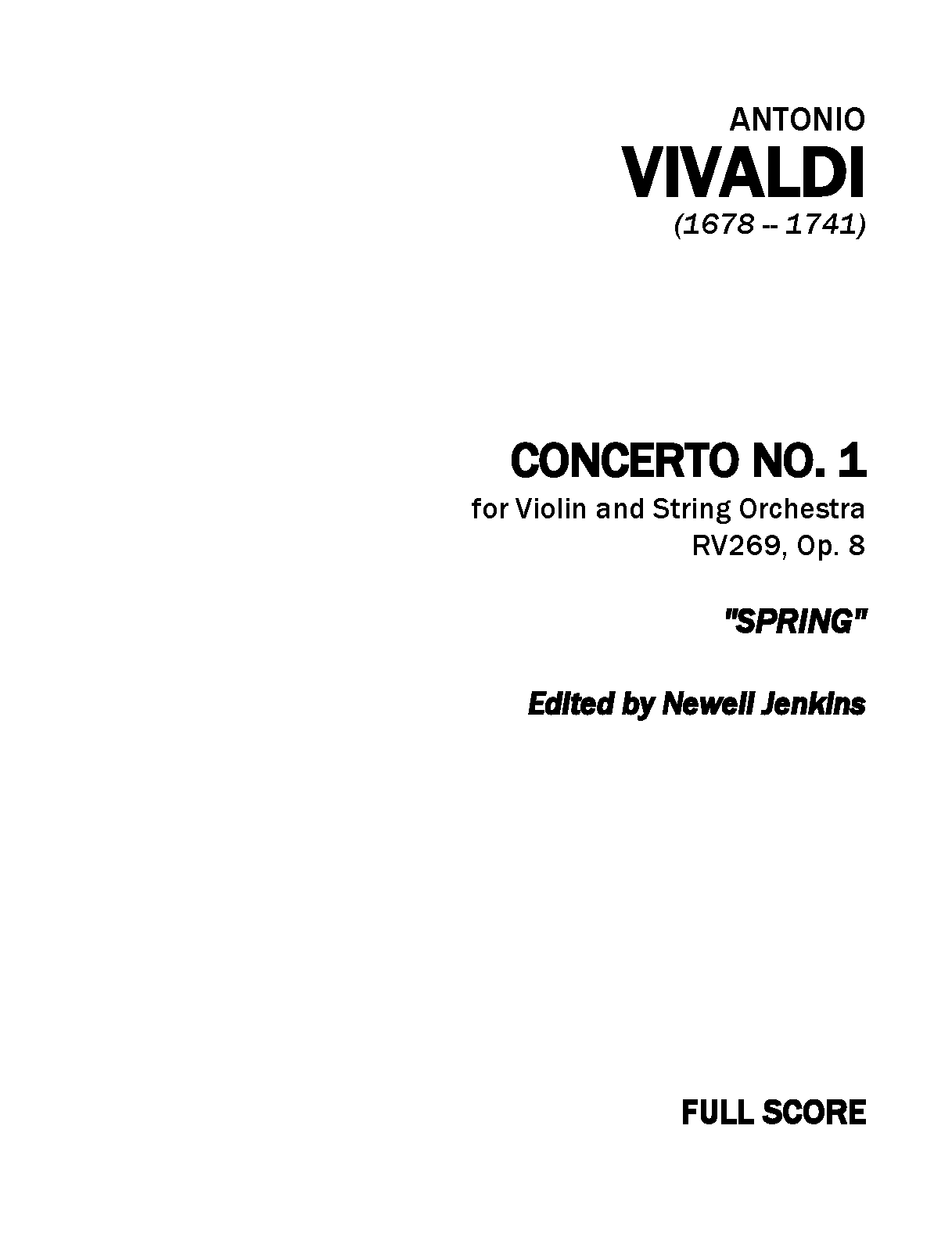 Violin Concerto in E major, RV 269