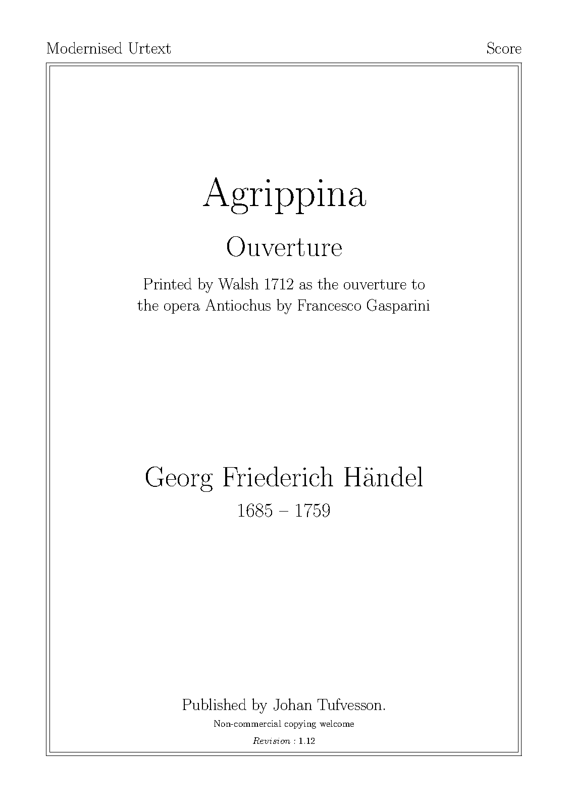 Agrippina, HWV 6