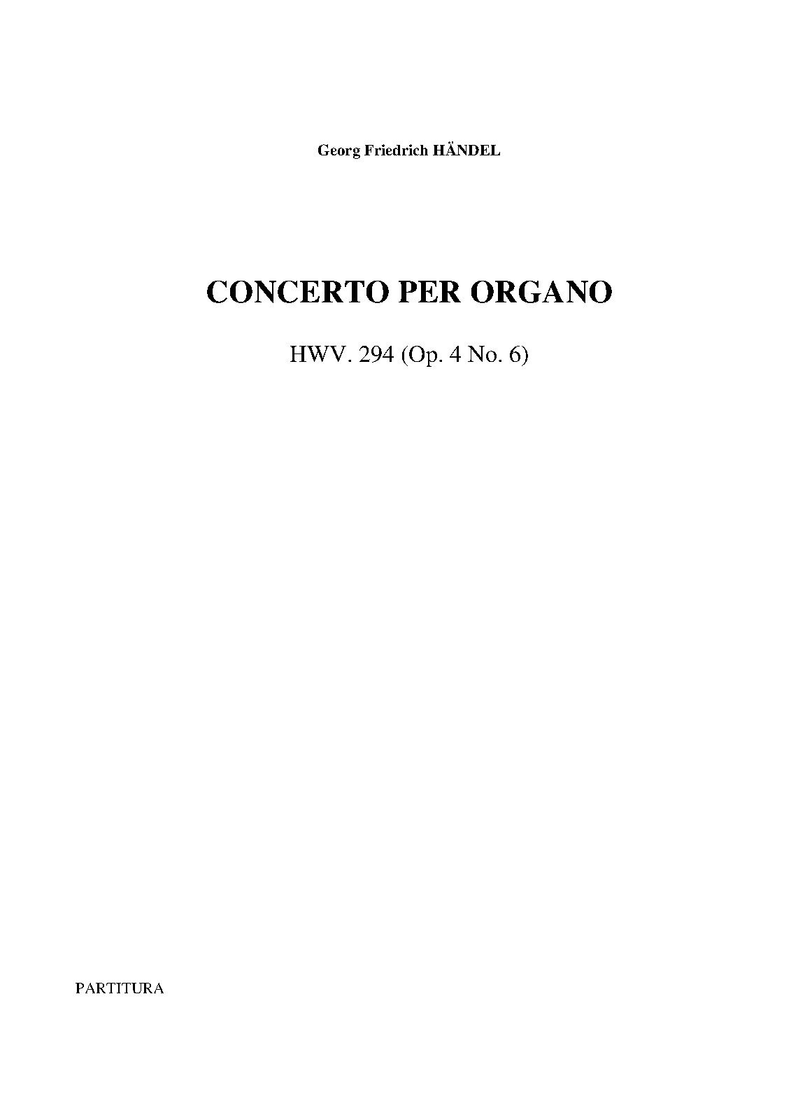 Organ Concerto in B-flat major, HWV 294