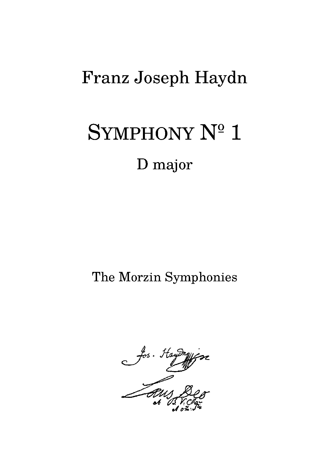 Symphony No.1 in D major, Hob.I:1