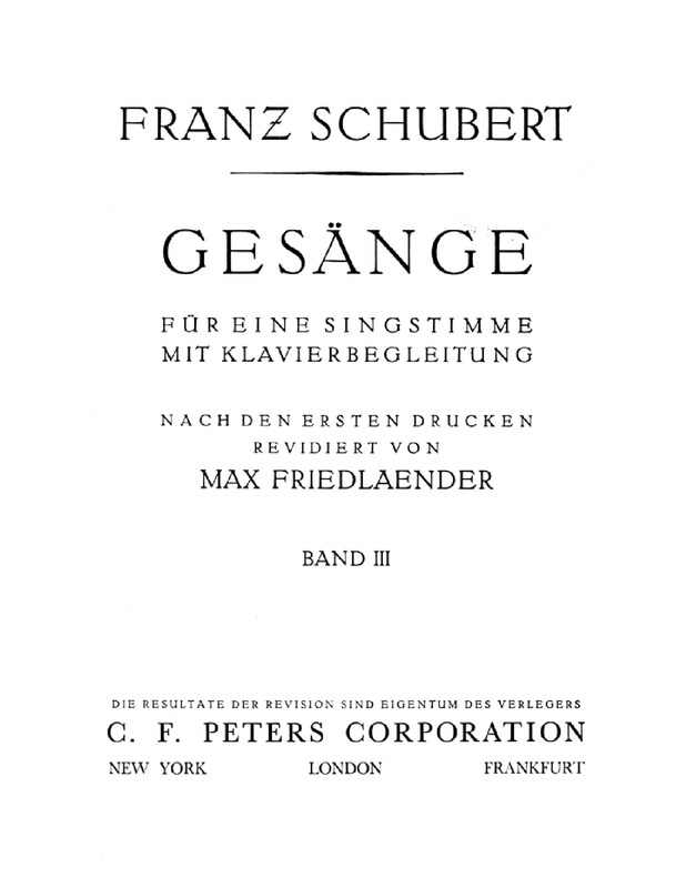 Gesänge für eine Singstimme mit Klavierbegleitung