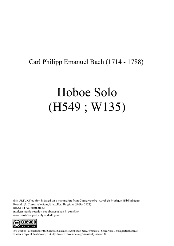 Oboe Sonata in G minor, H.549