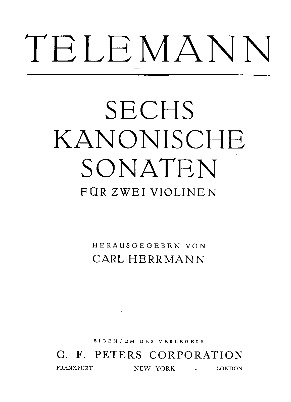 6 Canonic Sonatas, TWV 40:118-123