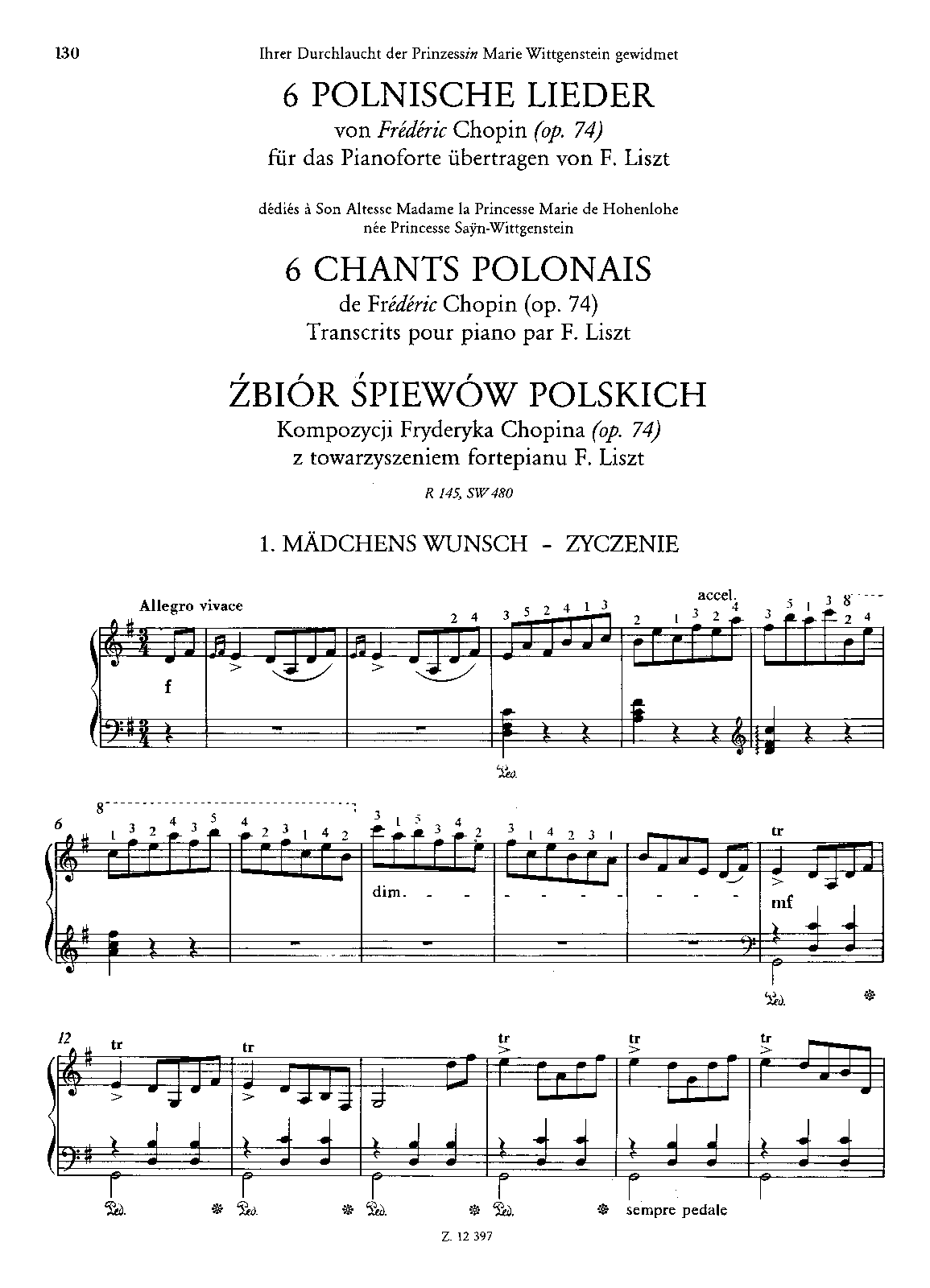 6 Polish Songs, S.480