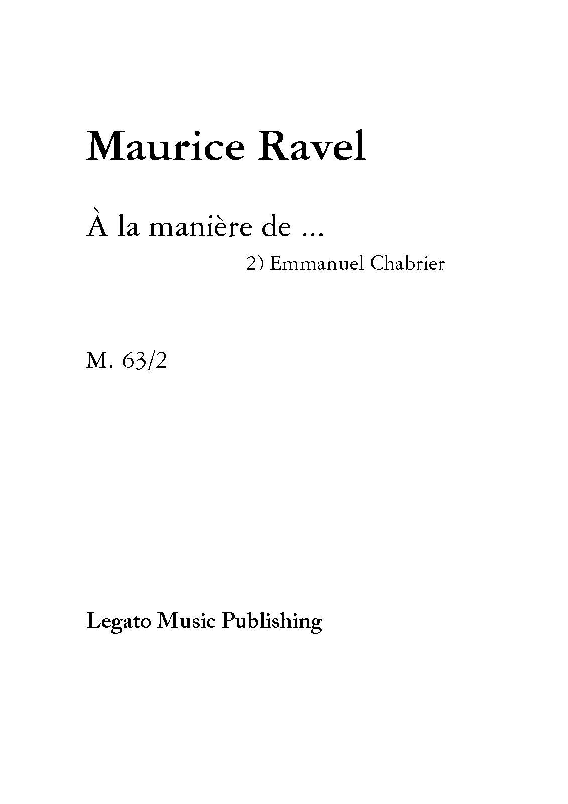 À la manière de Chabrier, M.63/2