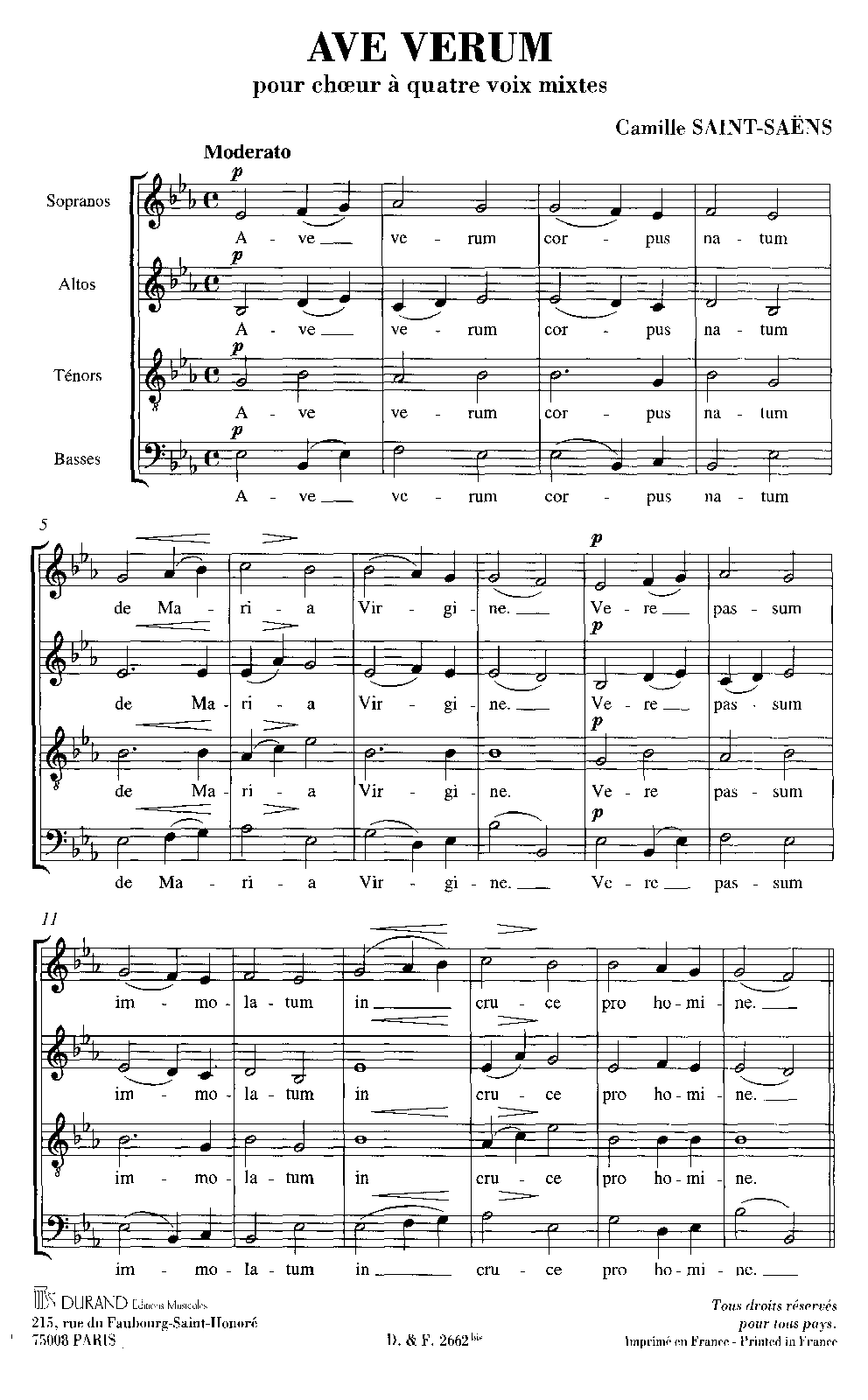 Ave verum in E-flat major