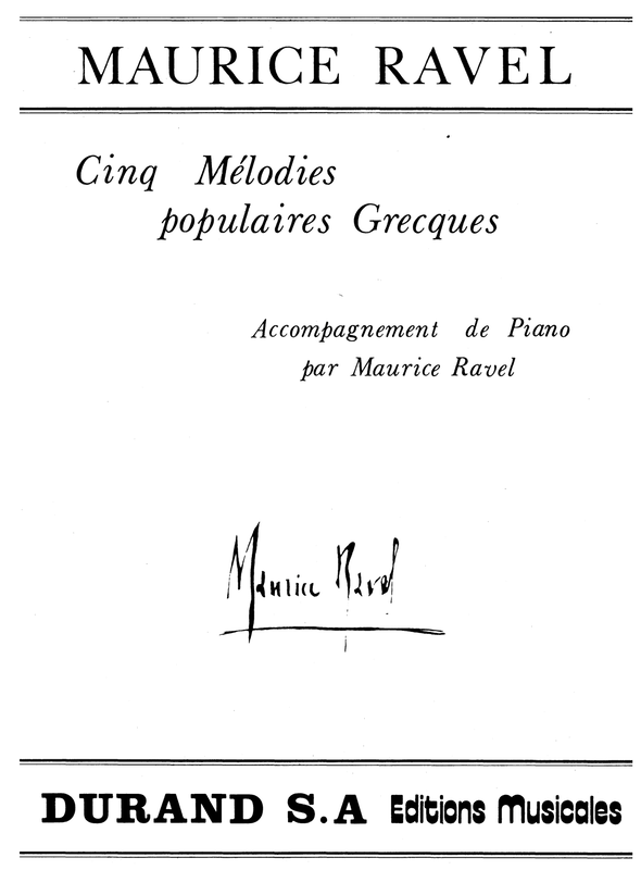 5 Mélodies populaires grecques, M.A 4-5, 9-11