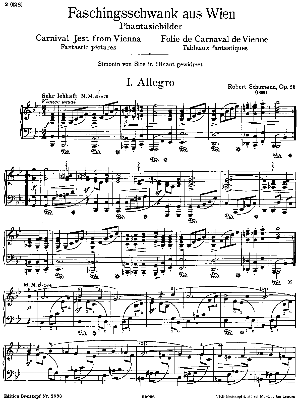 Faschingsschwank aus Wien, Op.26