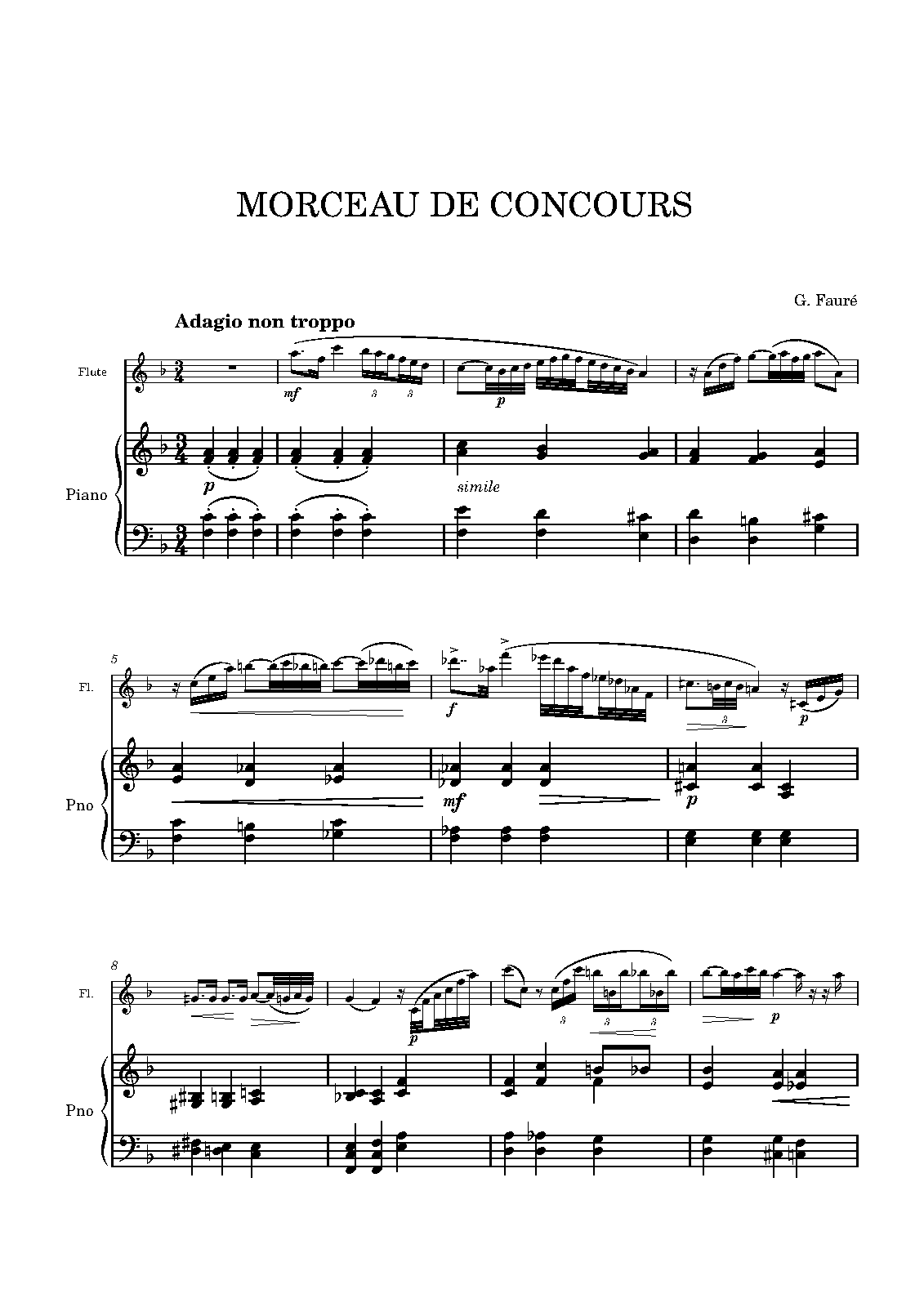 Morceau de Concours for Flute and Piano